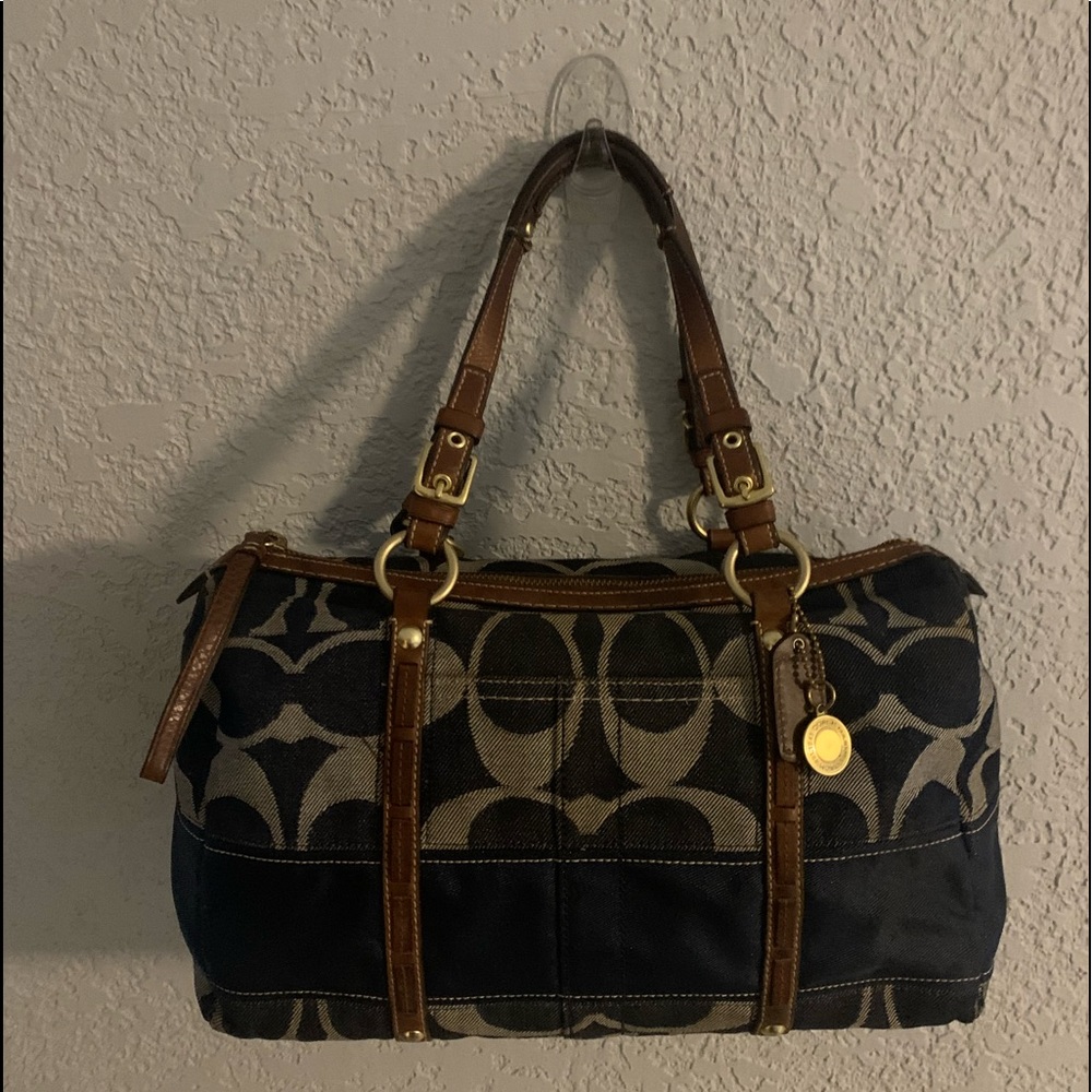 😊Vintage Coach blue denim satchel
